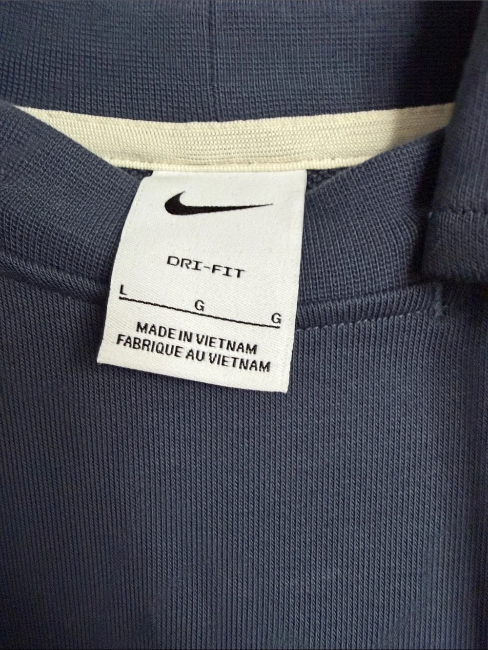Nike Navy Blue Pullover Hoodie with White Swoosh